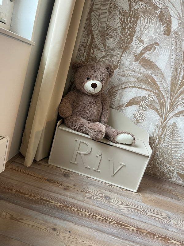 Gepersonaliseerd opbergbankje gefvefd